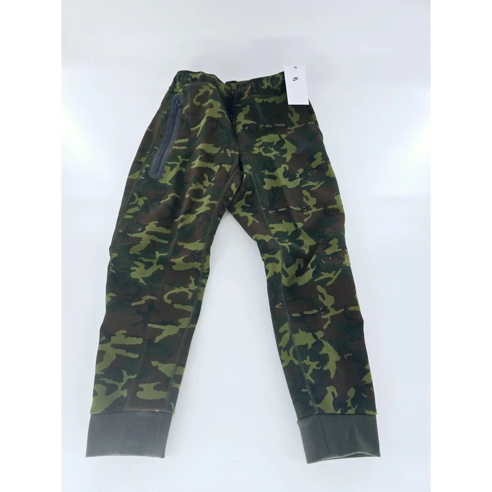 Nike‎ Tech Fleece Joggers Boys Youth S Black Camo Sweatpants FN9120-010 New